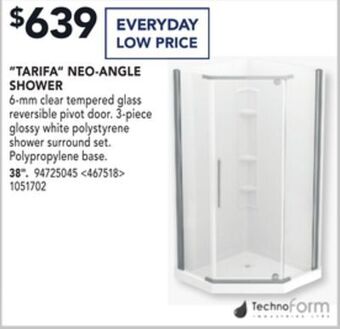 Lowe's Technoform "tarifa" neo-angle shower 38" offer