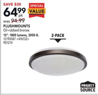 Lowe's Project source flushmounts, 12" offer