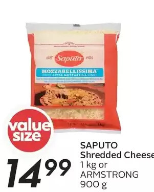 Sobeys Saputo shredded cheese or armstrong offer
