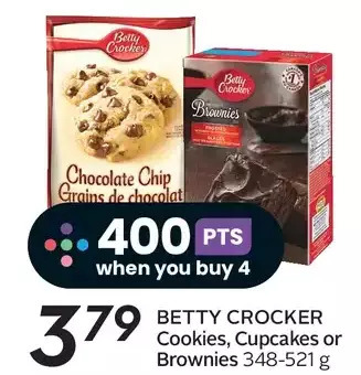Sobeys Betty crocker cookies, cupcakes or brownies offer