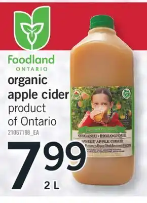 Fortinos Organic apple cider, 2l offer