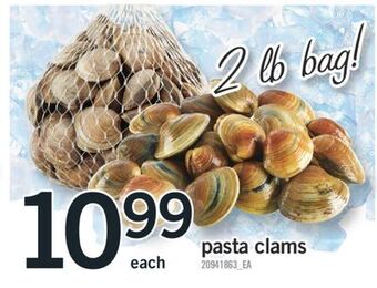 Fortinos Pasta clams offer