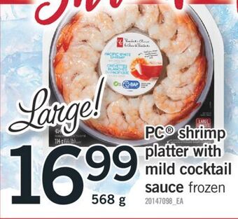 Fortinos Pc® shrimp platter with mild cocktail sauce, 568 g offer