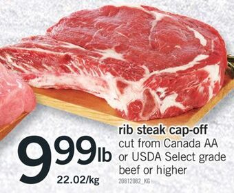 Fortinos Rib steak cap-off offer