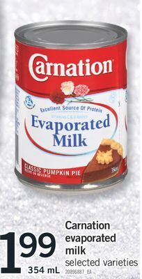 Fortinos Carnation evaporated milk, 354 ml offer