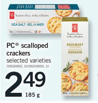 Fortinos Pc® scalloped crackers, 185 g offer