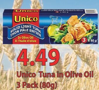 Fortinos Unico tuna in olive oil, 3 pack (80g) offer