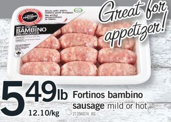 Fortinos Fortinos bambino sausage offer