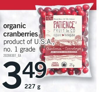 Fortinos Organic cranberries, 227 g offer