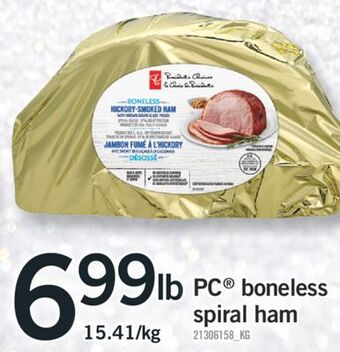 Fortinos Pc® boneless spiral ham offer