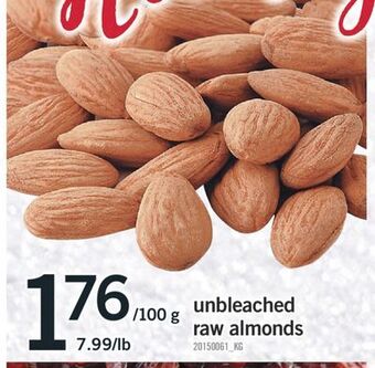 Fortinos Unbleached raw almonds offer