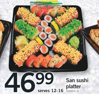 Fortinos San sushi platter offer