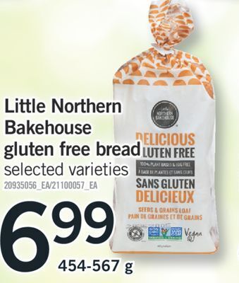 Fortinos Little northern bakehouse gluten free bread, 454-567 g offer