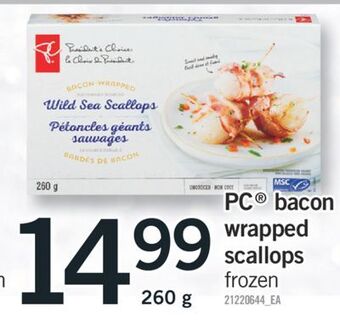 Fortinos Pc® bacon wrapped scallops, 260 g offer