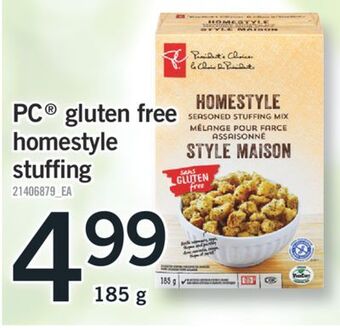 Fortinos Pc® gluten free homestyle stuffing, 185 g offer