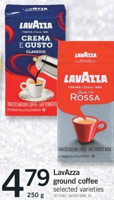 Fortinos Lavazza ground coffee, 250 g offer