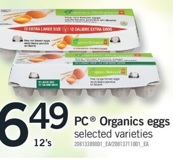 Fortinos Pc® organics eggs, 12's offer