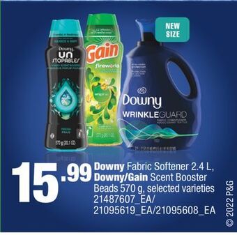 Fortinos Downy fabric softener, 2.4 l, downy/gain scent booster beads, 570 g offer