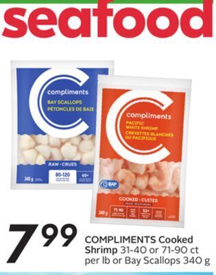 Sobeys Compliments cooked shrimp offer