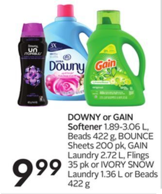 Sobeys Downy or gain softener offer