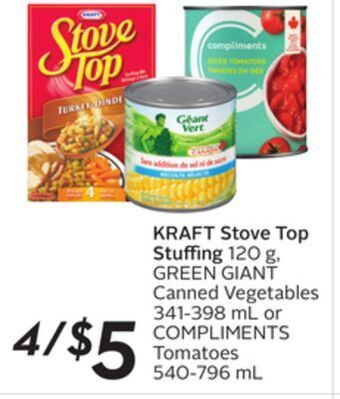 Sobeys Kraft stove top stuffing offer