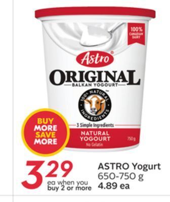 Sobeys Astro yogurt offer
