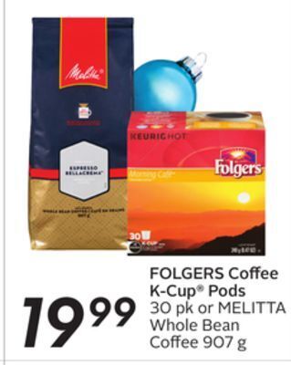 Sobeys Folgers coffee k-cup® pods offer