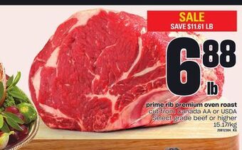 Loblaws Prime rib premium oven roast offer