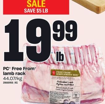 Loblaws Pc® free from lamb rack offer