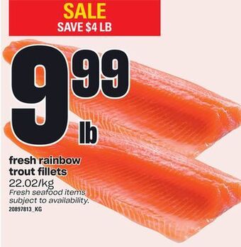Loblaws Fresh rainbow trout fillets offer
