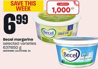 Loblaws Becel margarine, 637/850 g offer
