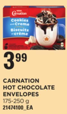 Loblaws Carnation hot chocolate envelopes, 175-250 g offer