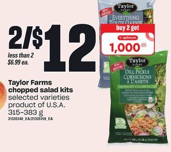 Loblaws Taylor farms chopped salad kits, 315-383 g offer