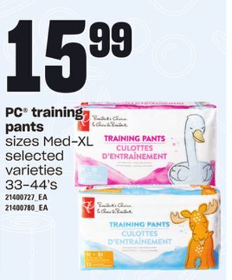 Loblaws Pc® training pants, 33-44's offer