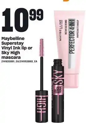 Loblaws Maybelline superstay vinyl ink lip or sky high mascara offer