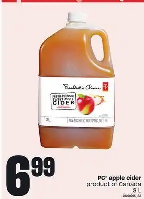 Independent Grocer Pc® apple cider, 3 l offer