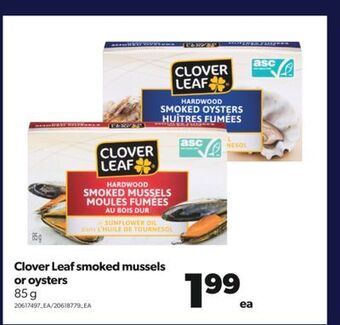 Real Canadian Superstore Clover leaf smoked mussels or oysters, 85 g offer