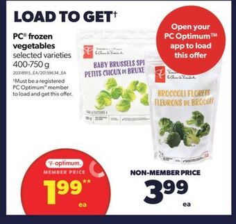 Real Canadian Superstore Pc® frozen vegetables, 400-750 g offer