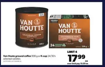 Real Canadian Superstore Van houte ground coffee, 908 g or k-cup, 24/30's offer