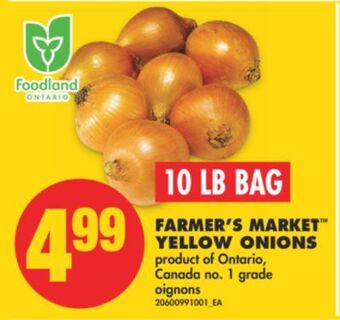 No Frills Farmer's market™ yellow onions, 10 lb bag offer