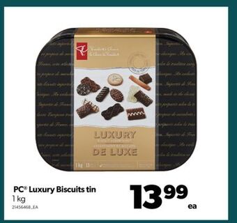 Real Canadian Superstore Pc® luxury biscuits tin, 1 kg offer