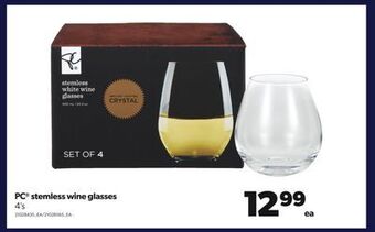 Real Canadian Superstore Pc® stemless wine glasses, 4's offer