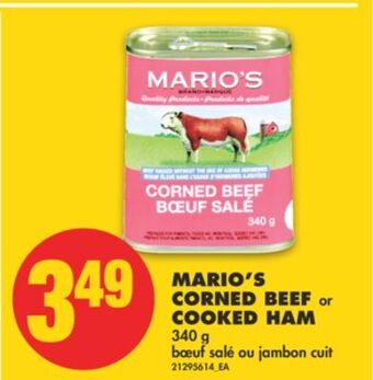 No Frills Mario's corned beef or cooked ham, 340 g offer