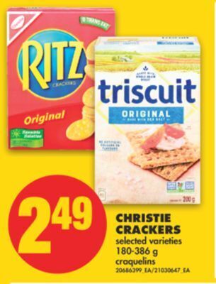No Frills Christie crackers, 180-386 g offer