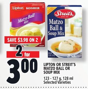 Metro Lipton or streit's matzo ball or soup mix offer