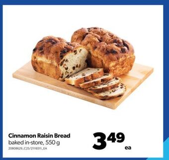Real Canadian Superstore Cinnamon raisin bread, 550 g offer
