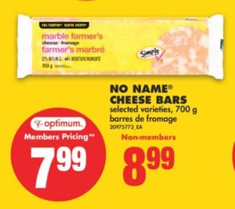 No Frills No name® cheese bars, 700 g offer