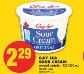 No Frills Gay lea sour cream, 425/500 ml offer