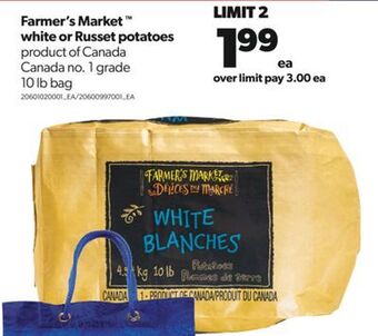 Real Canadian Superstore Farmer's market™ white or russet potatoes, 10 lb bag offer