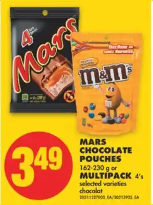 No Frills Mars chocolate pouches 162-230 g or multipack 4's offer